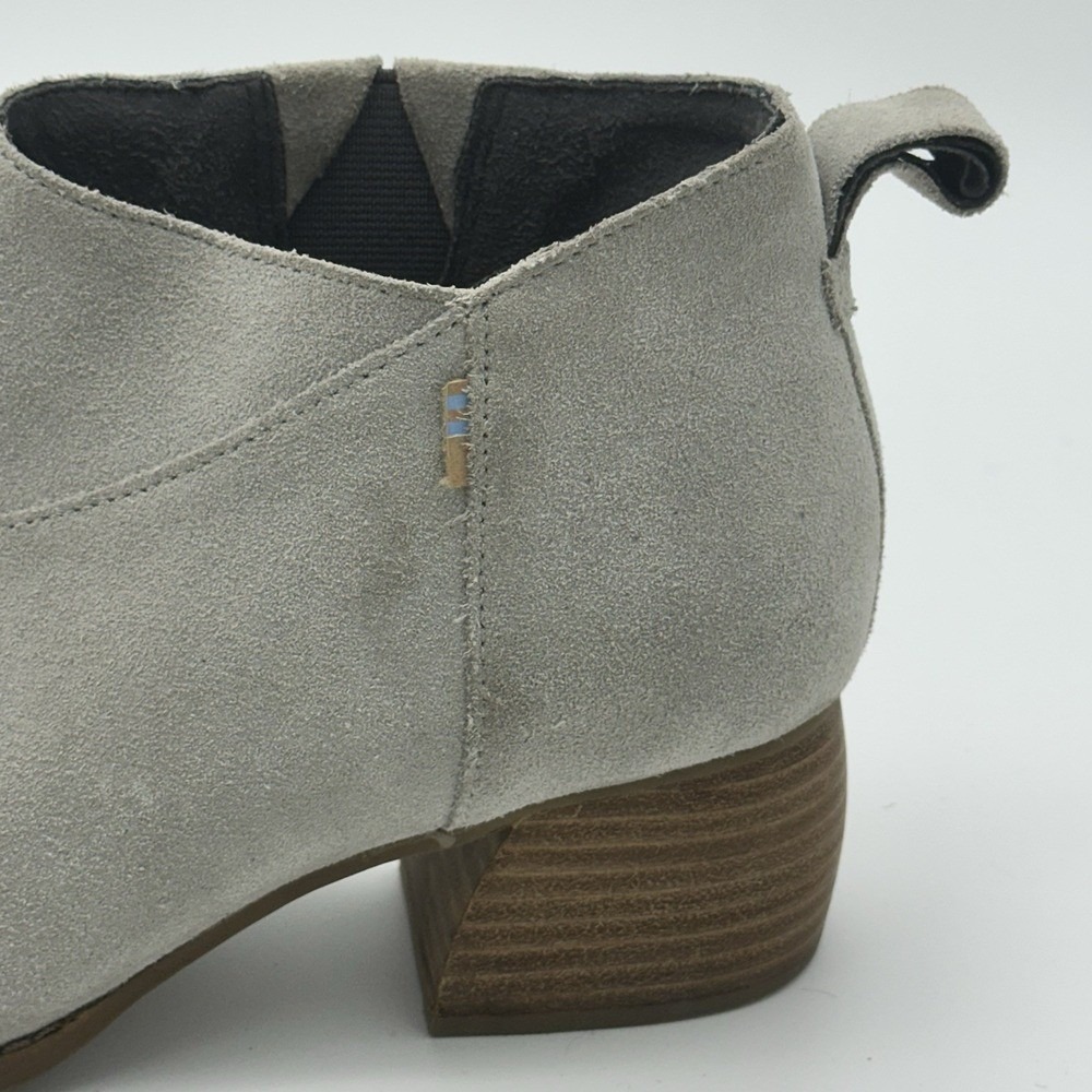 Toms W 7.5 Leilani Drizzle Grey Suede Ankle Boots Indie Urban Minimalist Chic - Picture 4 of 6